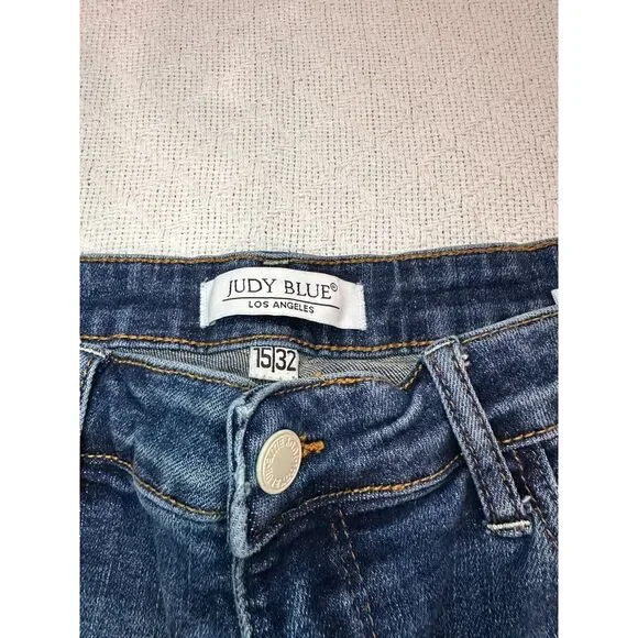 Judy Blue High Waisted Wide Leg Cropped Jeans Size 15/32 - Picture 5 of 6